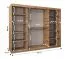 Schiebetürenschrank / Kleiderschrank Jan 06A, Farbe: Eiche Sonoma / Schwarz - Abmessungen: 200 x 250 x 62 cm ( H x B x T)