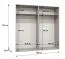 Kleiderschrank mit zwei Spiegeltüren | Farbe: Walnuss | Soft-Close-Funktion | zwei Kleiderstangen | 2 Meter breit | Griffe: Silber | Drehtürenschrank