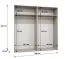 Kleiderschrank / Drehtürenschrank Korab 86, Farbe: Kaschmir, 2 Meter breit, zwei Kleiderstangen, Soft-Close, zwei Spiegeltüren, Griffe: Schwarz, zwei Fächer