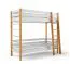 Stockbett / Etagenbett Amaja 02, Kinderbett in Weiß / Eiche Natur, Kiefernholz massiv, Liegefläche: 80 x 190 cm, Stockbett, inklusive Lattenrost 