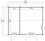 Gartenhaus G268 Lichtgrau - 28 mm Blockbohlenhaus, Grundfläche: 15,96 m², Satteldach
