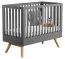 Babybett / Gitterbett Naema 06, Farbe: Grau / Eiche - Liegefläche: 70 x 140 cm (B x L)