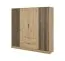Eleganter Kleiderschrank Leeds 11, Farbe: Eiche Artisan - Abmessungen: 200 x 206 x 51 cm (H x B x T)