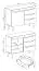 Kommode mit drei Schubladen Cathcart 06, Farbe: Eiche Riviera / Weiß - Abmessungen: 83 x 107 x 40 cm (H x B x T)