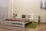 Einzelbett / Gästebett Kiefer Vollholz massiv weiß lackiert A24, inkl. Lattenrost - Abmessung 140 x 200 cm 