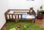 Kinderbett mit Absturzsicherung Kiefer Vollholz massiv Nussfarben A17, inkl. Lattenrost - Abmessung 70 x 160 cm 