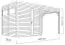 Gartenhaus Basel 02 mit Anbaudach inkl. Fußboden und Dachpappe, Naturbelassen - 19 mm Elementgartenhaus, Nutzfläche: 5,10 m², Flachdach