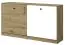 Schrankbett Sirte 16 horizontal, Farbe: Eiche / Weiß / Schwarz matt - Liegefläche: 90 x 200 cm (B x L)