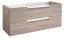 Waschtischunterschrank Meerut 44 mit Siphonausschnitte für Doppelwaschtisch, Farbe: Eiche Grau – 50 x 119 x 45 cm (H x B x T)