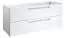 Waschtischunterschrank Meerut 38 mit Siphonausschnitte für Doppelwaschtisch, Farbe: Weiß matt – 50 x 119 x 45 cm (H x B x T)