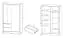Schwebetürenschrank mit genügend Stauraum Kirkdale 12, Farbe: Weiß / Eiche Artisan - Abmessungen: 214 x 134 x 62 cm (H x B x T)