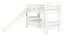 Weißes Hochbett mit Rutsche 80 x 190 cm, Buche Massivholz Weiß lackiert, teilbar in zwei Einzelbetten, "Easy Premium Line" K25/n