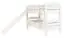 Weißes Etagenbett mit Rutsche 90 x 190 cm, Buche Massivholz Weiß lackiert, teilbar in zwei Einzelbetten, "Easy Premium Line" K27/n