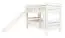 Weißes Hochbett mit Rutsche 80 x 190 cm, Buche Massivholz Weiß lackiert, teilbar in zwei Einzelbetten, "Easy Premium Line" K28/n