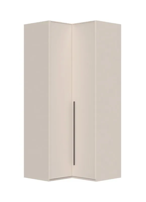 Eckkleiderschrank mit zwei Türen Neiafu 87, Soft-Close-Funktion, Maße: 224 x 100/102 x 56 cm, eine Kleiderstange, sechs Einlegeböden, verstellbare Füße