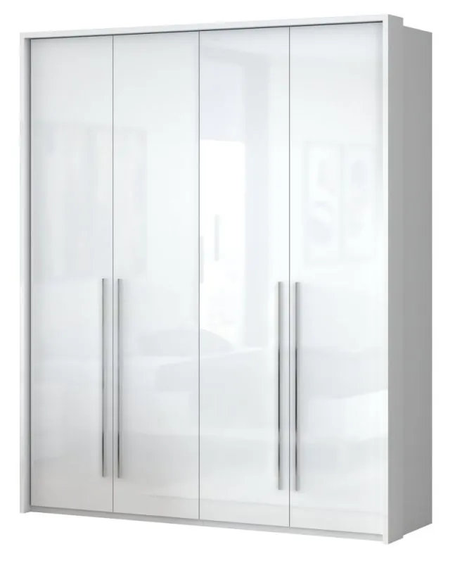187 cm breiter Kleiderschrank mit 4 Türen | Farbe: Weiß Abbildung