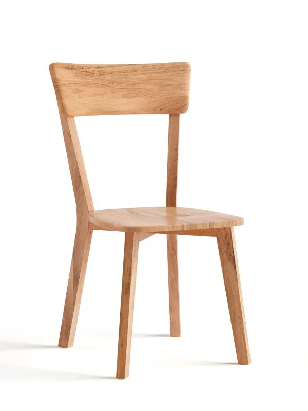 Stuhl Mineure 01, aus natürlichen Eichenholz, Massivholz, geölte Oberfläche, ergonomisches Design, Maße: 85,5 x 46,5 x 80 cm, stabil und langlebig