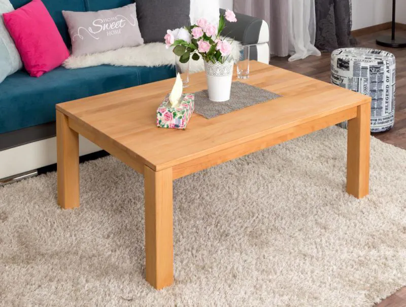 Couchtisch Kernbuche Massivholz Farbe: Natur 45x120x80 cm Wohnzimmermöbel Wohnzimmereinrichtung Abbildung