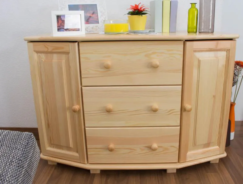 Anrichte, Kiefer massiv, Breite: 118 cm, Farbe: Natur Abbildung