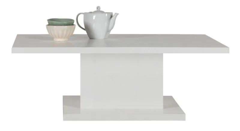 Esstisch Daures 136, Farbe: Weiß Hochglanz - Abmessungen: 160 x 80 cm (B x T)