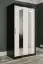 Kleiderschrank mit genügend Stauraum Ätna 02, Farbe: Schwarz matt / Weißer Marmor - Abmessungen: 200 x 100 x 62 cm (H x B x T), mit genügend Stauraum