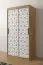 Schmaler Kleiderschrank mit Musterfront Dom 38, Farbe: Eiche Artisan / Weiß matt - Abmessungen: 200 x 100 x 62 cm (H x B x T), mit fünf Fächern