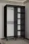 Eleganter Schiebetürenschrank mit Spiegel Jotunheimen 208, Farbe: Schwarz - Abmessungen: 208 x 120,5 x 62 cm (H x B x T)