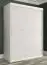Zweitüriger Kleiderschrank mit Marmor Optik Ätna 36, Farbe: Weiß matt / Weißer Marmor - Abmessungen: 200 x 150 x 62 cm (H x B x T), mit fünf Fächern und zwei Kleiderstangen
