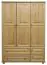 Massivholz-Kleiderschrank Kiefer, Farbe: Natur 190x133x60 cm Abbildung