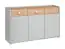 Moderne Kommode mit 4 Fächern Susort 03, Farbe: Eiche Artisan / Grau, 86 x 139 x 38 cm, matte Fronten, 3 Schubladen, 3 Türen, hochwertige Verarbeitung