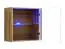 Zwei Hängevitrinen mit Wandregal Balestrand 366, Farbe: Eiche Wotan / Schwarz - Abmessungen: 110 x 130 x 30 cm (H x B x T), mit LED-Beleuchtung