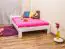 Kinderbett / Jugendbett Kiefer Vollholz massiv weiß lackiert A8, inkl. Lattenrost - Abmessungen: 120 x 200 cm