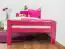 Kinderbett / Jugendbett "Easy Premium Line" K1/2n, Buche Vollholz massiv rosa lackiert - Liegefläche: 90 x 200 cm