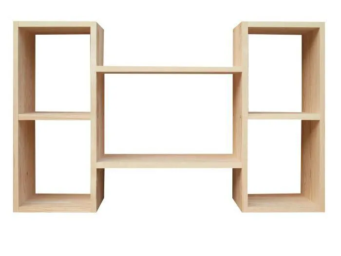 Hängeregal, Wandregal, Bücherregal - 108 cm breit, Kiefer Massivholz, Farbe: Natur Abbildung