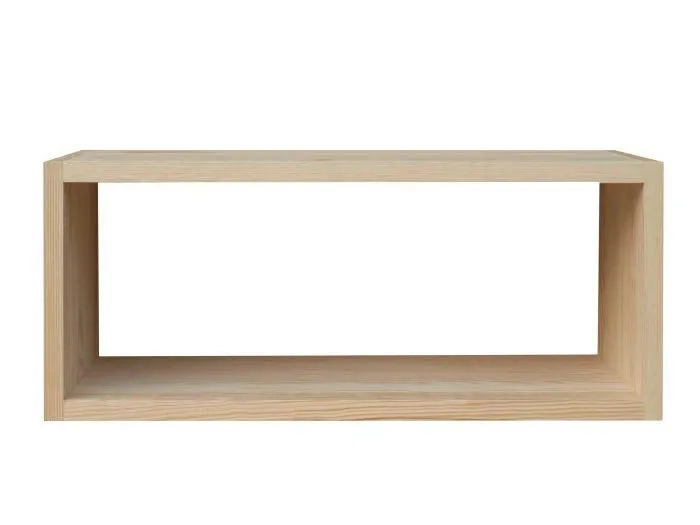 Hängeregal, Wandregal, Bücherregal - 60 cm breit, Kiefer Massivholz, Farbe: Natur Abbildung