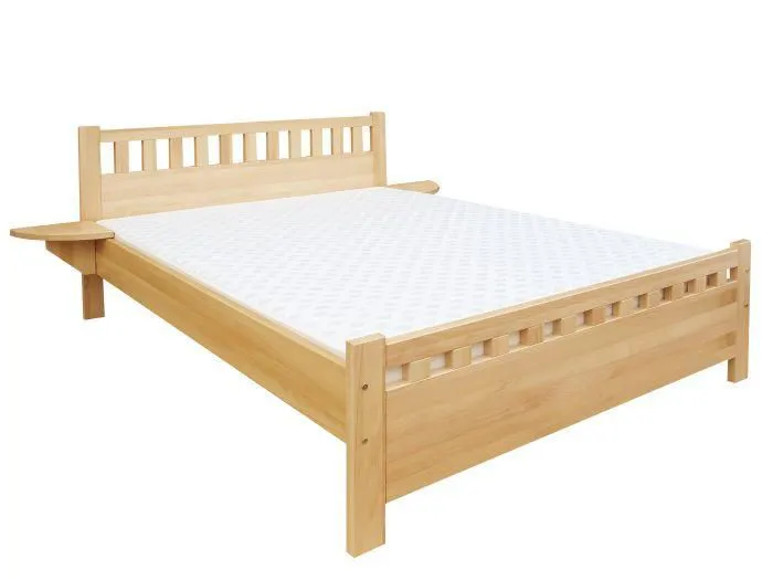 Holzbett 180 x 200 cm Kiefer massiv Natur mit Lattenrost Abbildung
