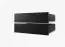 Außergewöhnlicher Kleiderschrank Zumsteinspitze 03, Farbe: Schwarz matt - Abmessungen: 200 x 150 x 62 cm (H x B x T), mit fünf Fächern und zwei Kleiderstangen