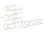 Wohnwand mit acht Fächer Kausland 03, Farbe: Schwarz / Weiß - Abmessungen: 175 x 280 x 32 cm (H x B x T), mit Push-to-open Funktion