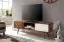 TV-Unterschrank mit Retro-Elementen, Farbe: Sheesham / Weiß - Abmessungen: 45 x 140 x 35 cm (H x B x T), mit Kabeldurchführung an Rückseite