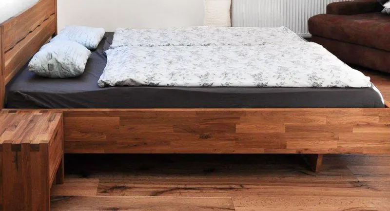 Steckbett / Doppelbett metallfrei Wooden Nature 426, Eiche massiv Natur geölt - 180 x 200 cm (B x L)