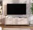 TV-Unterschrank | Farbe: Kaschmir | 2 Drehtüren | 2 Schubladen | Maße: 154 x 40 x 52,5 cm | ABS-Kanten | TV-Möbel | 2 Fächer | Griffe & Beine: Eiche Artisan