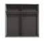 Kleiderschrank | Farbe: Opak Weiß | breit | 1 Spiegeltür | Schiebetürenschrank | Maße: 220 x 61 x 217,5 cm | ABS-Kanten | 2 Kleiderstangen | 2 Fächer