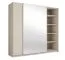 Kleiderschrank mit Spiegel |  Kaschmir | 221 x 60 x 207 cm | 1 Kleiderstange | Metallgriffe | inkl. Beleuchtung | 6 Fächer | Soft-Close-System | Igoumenitsa 04