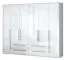 Drehtürenschrank / Kleiderschrank Siumu 35, Farbe: Weiß / Weiß Hochglanz - 224 x 272 x 56 cm (H x B x T)