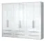 Kleiderschrank Weiß Hochglanz, Abmessung: 224 x 272 x 56 cm (H x B x T)