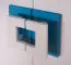 Kinderzimmer - Hängeregal / Wandregal Fabian 12, Farbe: Eiche Hellbraun / Weiß / Blau - 33 x 120 x 31 cm (H x B x T)
