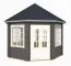 Gartenhaus G67 Carbongrau inkl. Fußboden - 44 mm Blockbohlenhaus, Nutzfläche: 9,50 m², Zeltdach