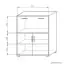 Stabile Kommode / Highboard mit großem Kippfach Curug 11, Nuss / Ulme, Maße: 113 x 90 x 34 cm, 2 Türen, 3 Fächer, 18 mm Materialstärke