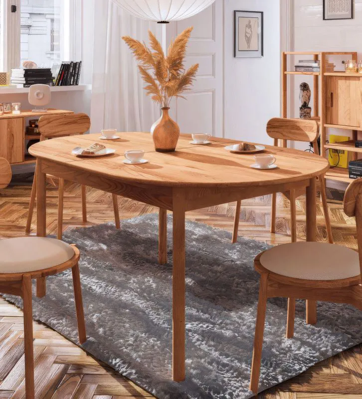 Esstisch ausziehbar Wellsford 55 Kernbuche massiv geölt - Abmessungen: 180-260 x 100 cm (B x T)