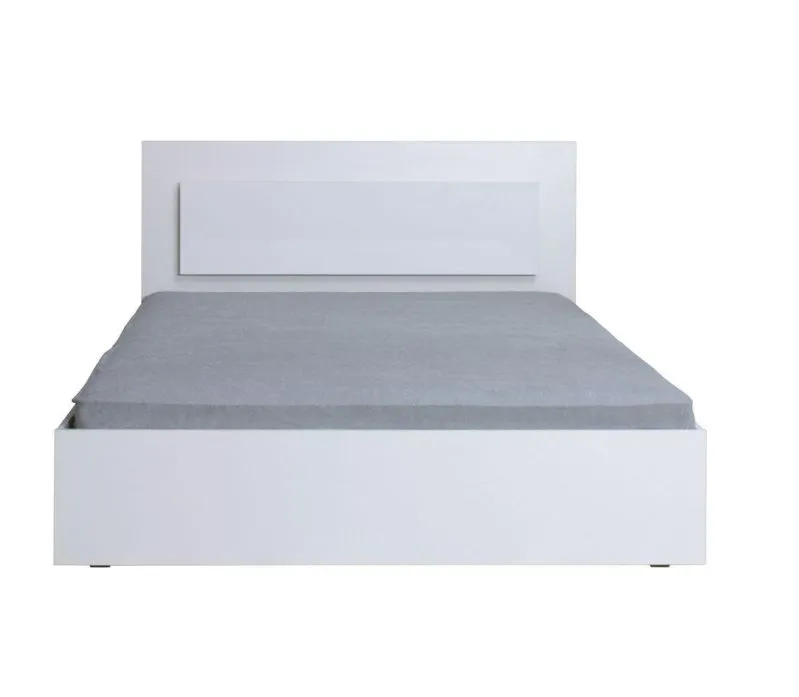 Bett MDF 160 x 200 cm Weiß Abbildung